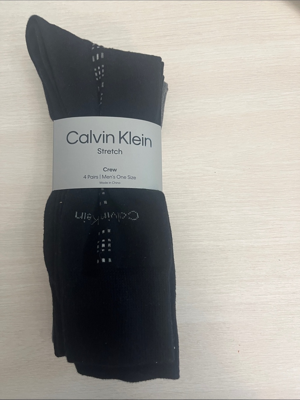Calvin Klein Black Crew Socks - 4 Pack Stretch